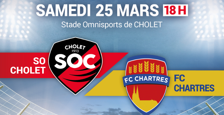 CFA (24e journée) : Le SO Cholet reçoit l’équipe du Chartres FC.
