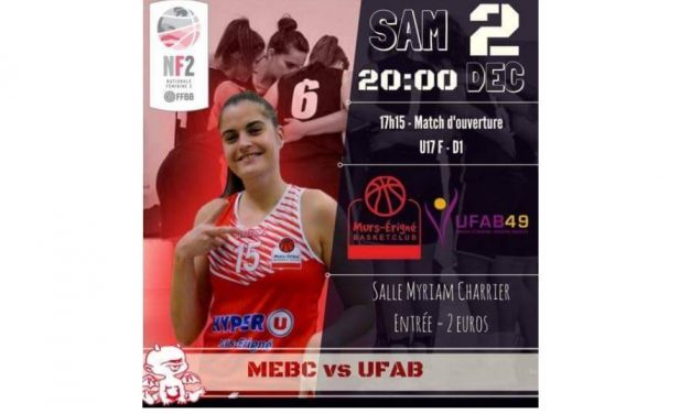 NF2 (9e journée) : Derby très attendu entre Mûrs-Erigné et l’Union Féminine Angers Basket (espoir).