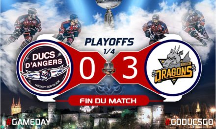 Ligue Magnus (play-offs / match 3) : Rouen fait la différence à Angers, dans le troisième tiers-temps (0-3).