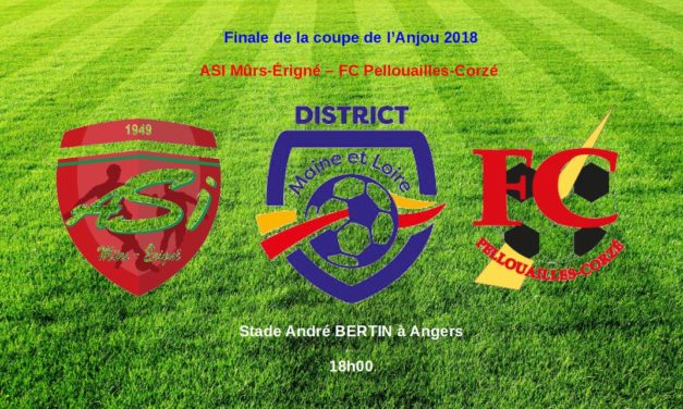 Finale de la coupe de l&rsquo;Anjou : ASI Mûrs-Erigné – FC Pellouailles-Corzé pour une finale entre amis !