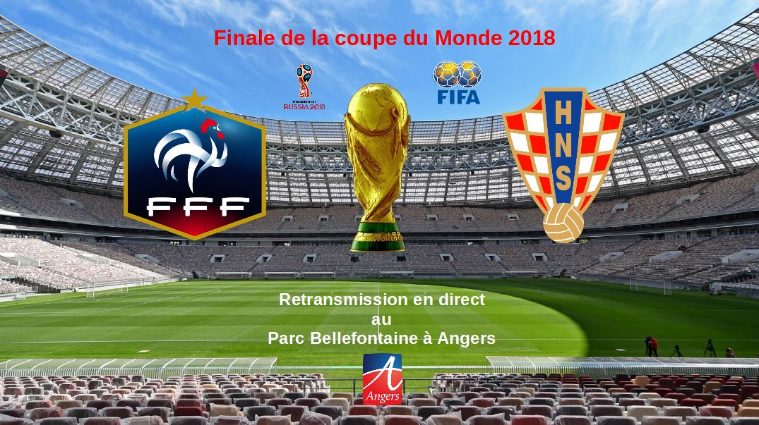 Coupe du Monde de Football : retransmission de la finale sur écran géant le 15 juillet 2018.
