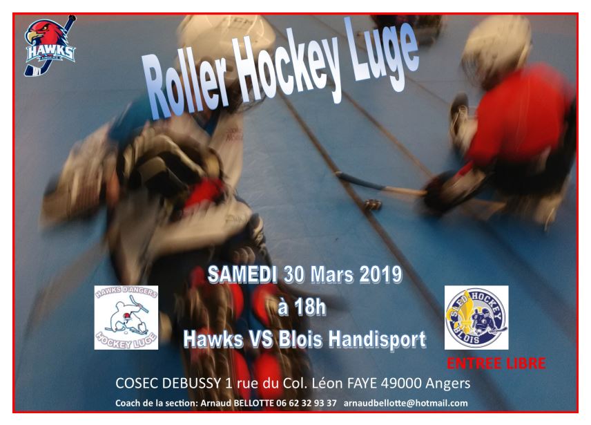 Les Hawks d’Angers de la section Hockey luge sont fiers de pouvoir accueillir leurs homologues Blésois.