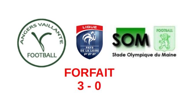 R2 (19e journée) : Victoire par forfait de la Vaillante d&rsquo;Angers face au Mans SO Maine (3-0).