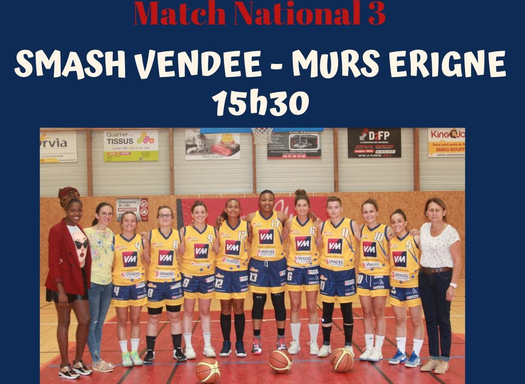 NF3- Mûrs-Erigné en déplacement au SMASH Vendée pour la 8e journée.