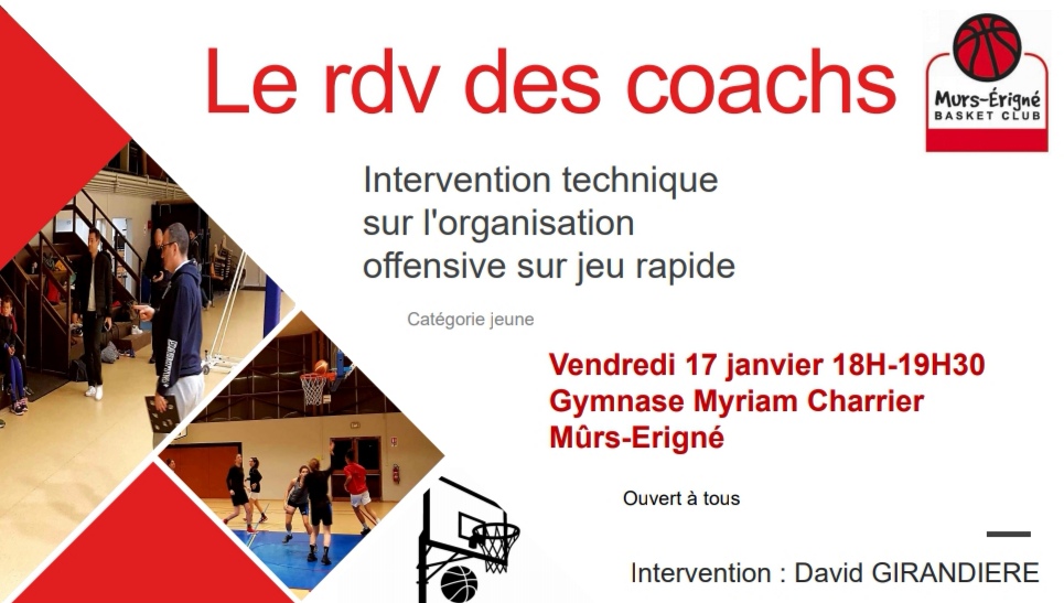 Une intervention technique gratuite et ouverte à tous au Mûrs-Érigné Basket Club.
