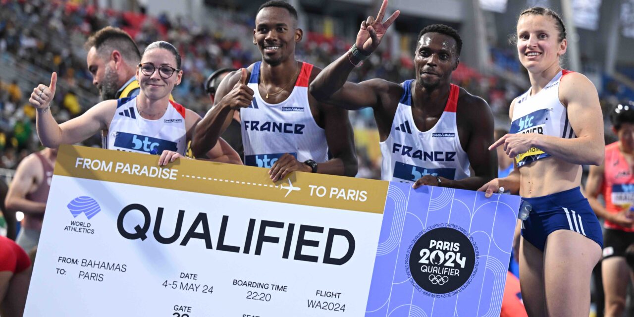 L’équipe de France de relais reçue 4/5 pour Paris 2024 aux Mondiaux de Nassau.