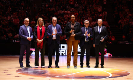 Ballon de Cristal FFBB Sandrine Gruda, René Kirsch et Bruno Gasperin honnorés.